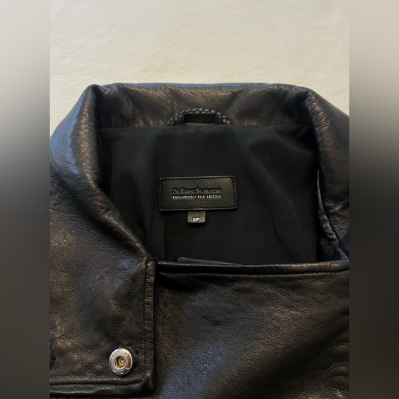 Mackage Exclusively for Aritzia Black Lamb Leather Moto Biker Jacket S - Picture 2 of 9
